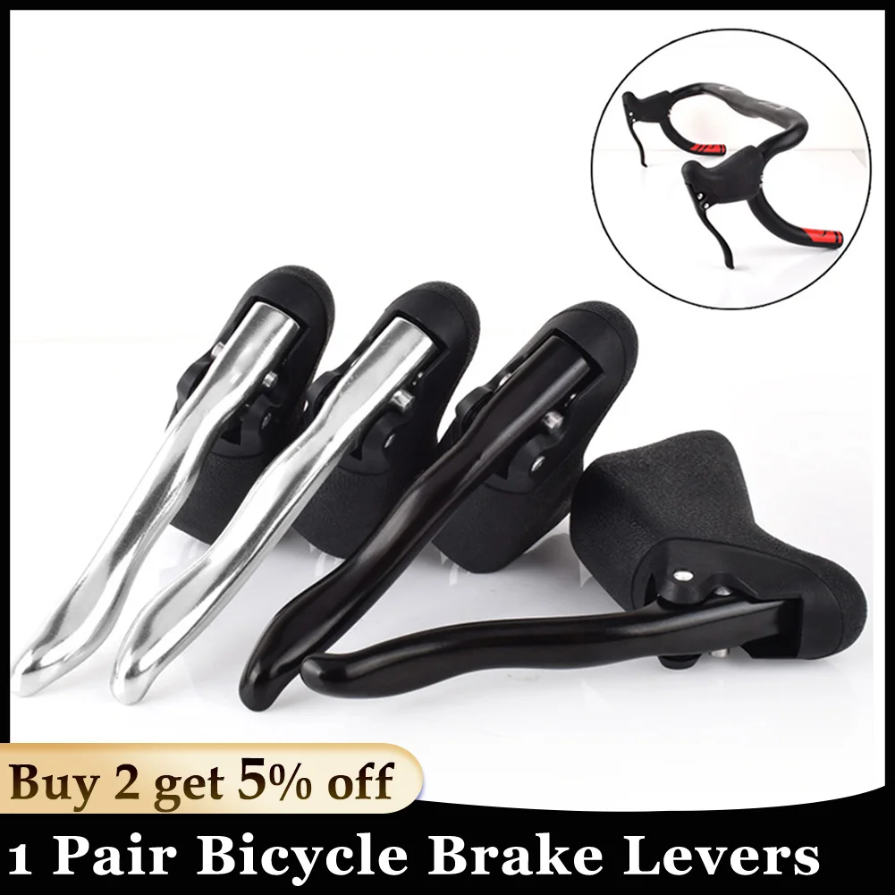 1 Pair Bicycle Brake Lever Aluminum Alloy Mountain Road Bike Handlebar Brake Lever Diameter 22.2-23.8 Mm Universal Brake Handle