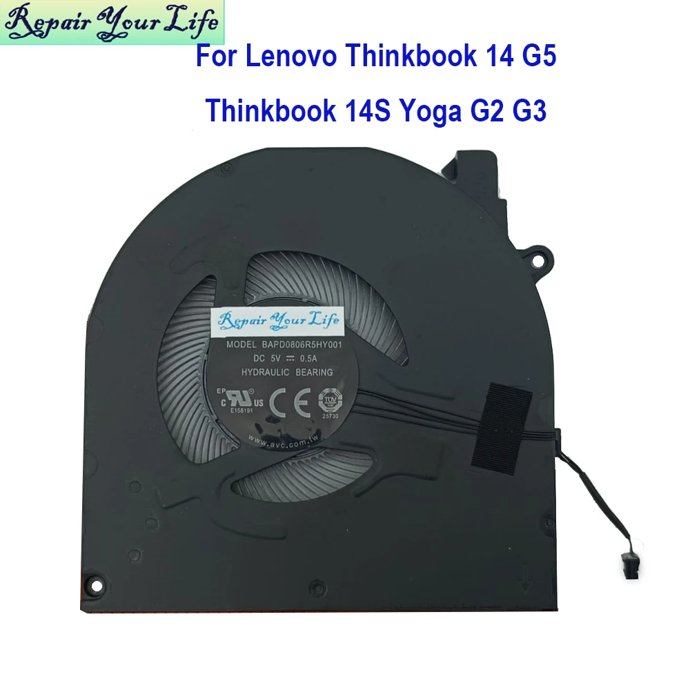 

Notebook PC Cooling CPU Fan Cooler For Lenovo ThinkBook 14s Yoga G2 IAP G3 IRU 14 G5 IRL 5F10S13930 BAPD0806R5HY001 DC28000SNV0