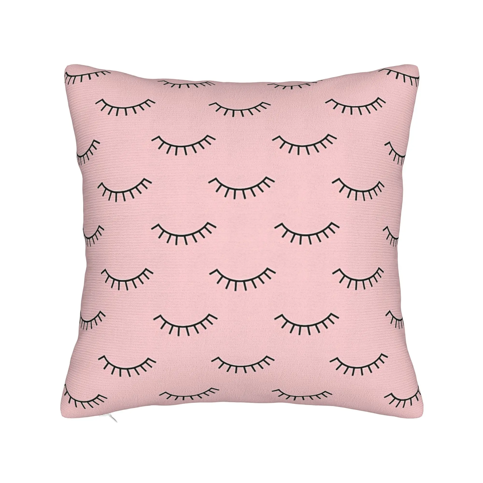 Eyelash Velvet Print Beauty Glam Closed Eyes Pillowcases  Retro Trendy Pillow Case For Living Room Sofa Comfy Pillow Cover