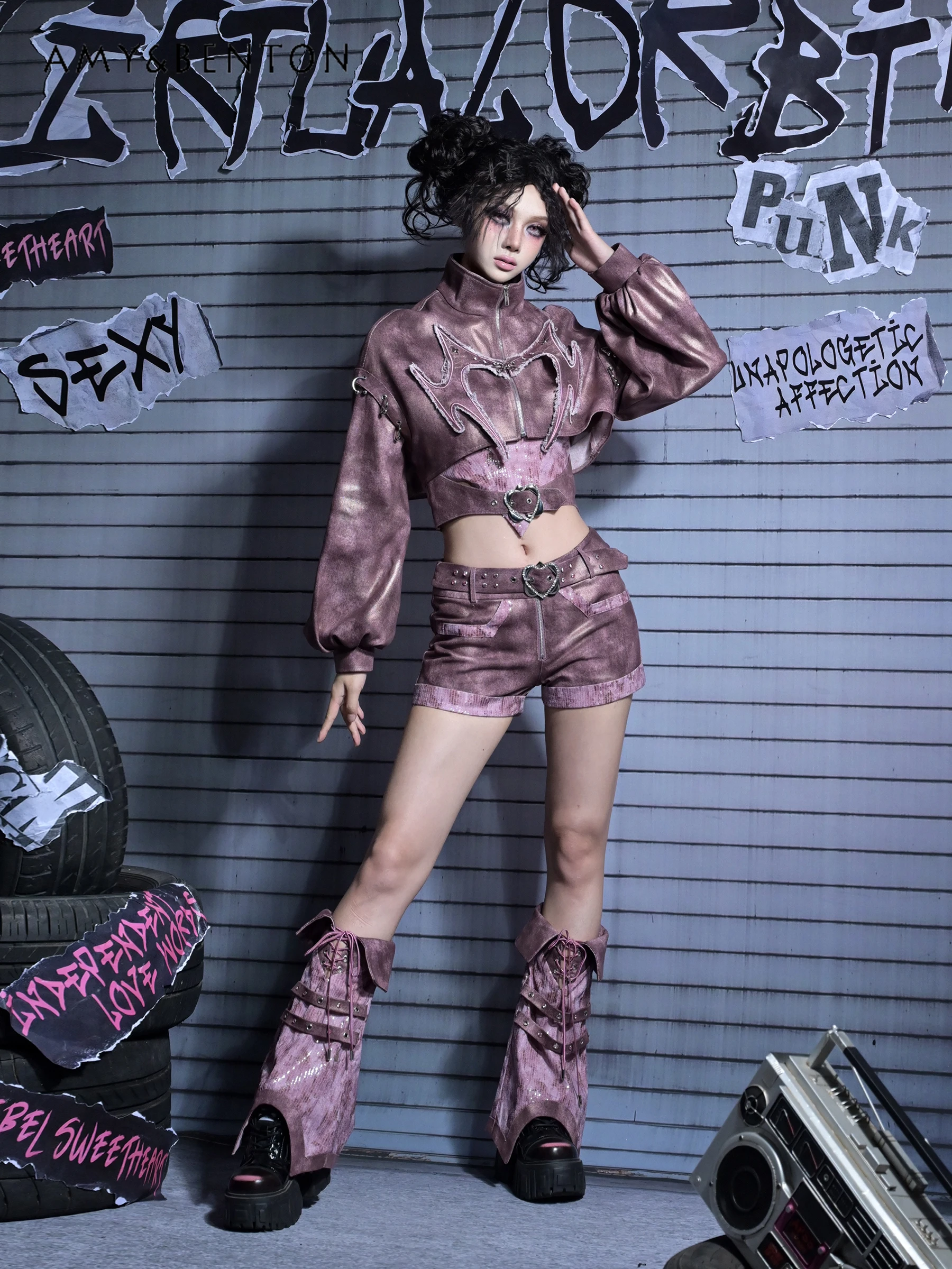 오리지널 Y2K 핫걸 리벳 탈부착 가능한 나비 레그 링 청바지 하라주쿠 스타일 서브컬쳐 레트로 프린트 하이웨이스트 슬림 반바지