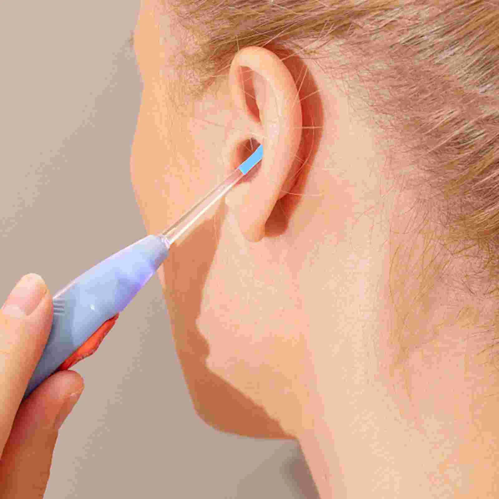 Ear Spoon Sleeves Ear Wax Removal Tips Silicone Ear Wax Picker Cover Ear Scoops Ear Spoon Protector Ear Cleaning Tools Blue