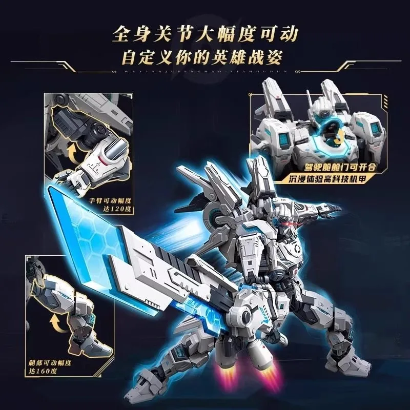 Keeppley Honor of Kings Xiahou Dun Infinite Hurricane Mecha Building Blocks Modello Ornamento Regalo di compleanno per ragazzi