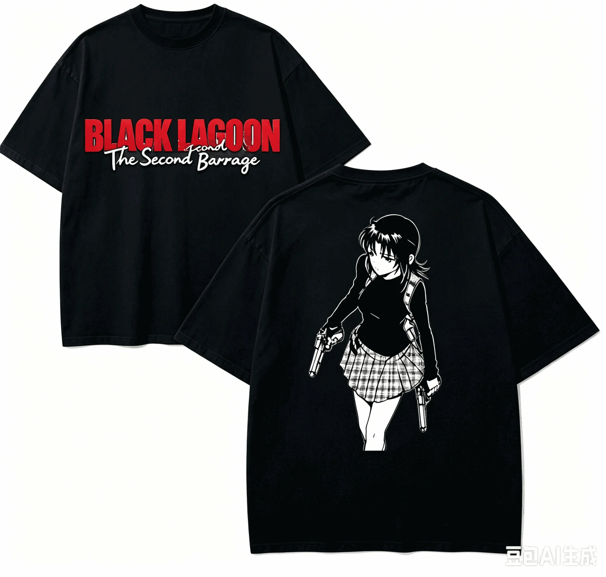 Black Lagoon Anime Lover T-shirt Harajuku Cotton New Model High Street Oversized Unisex Short Couples Streetwear Trendy soft tee