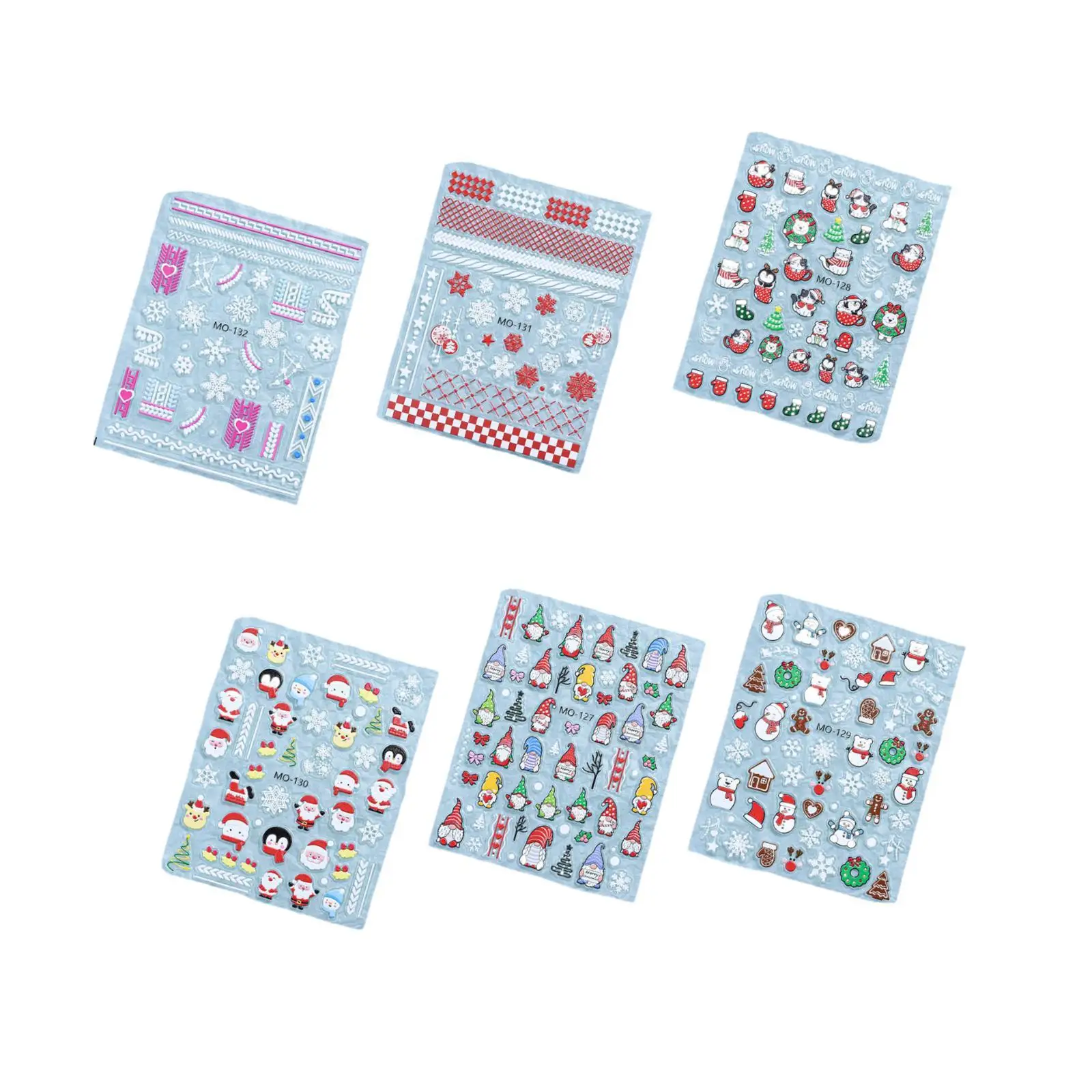 12x Christmas Nail Art Charms Set Mix Shapes Winter Snowflake Christmas New Year Nail Charms 3D Xmas Nail Charms for Women