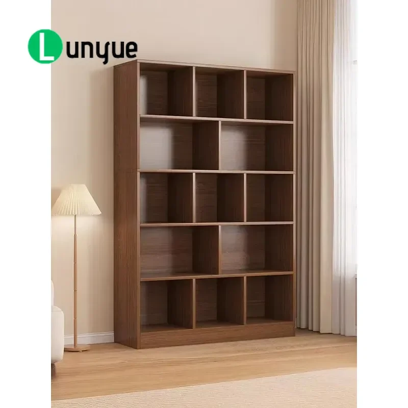 Deluxe PVC Bookshelf Storage Rack Floor to Ceiling Small Cabinet Wall Mounted Display Shelf for Living Room Home Organization