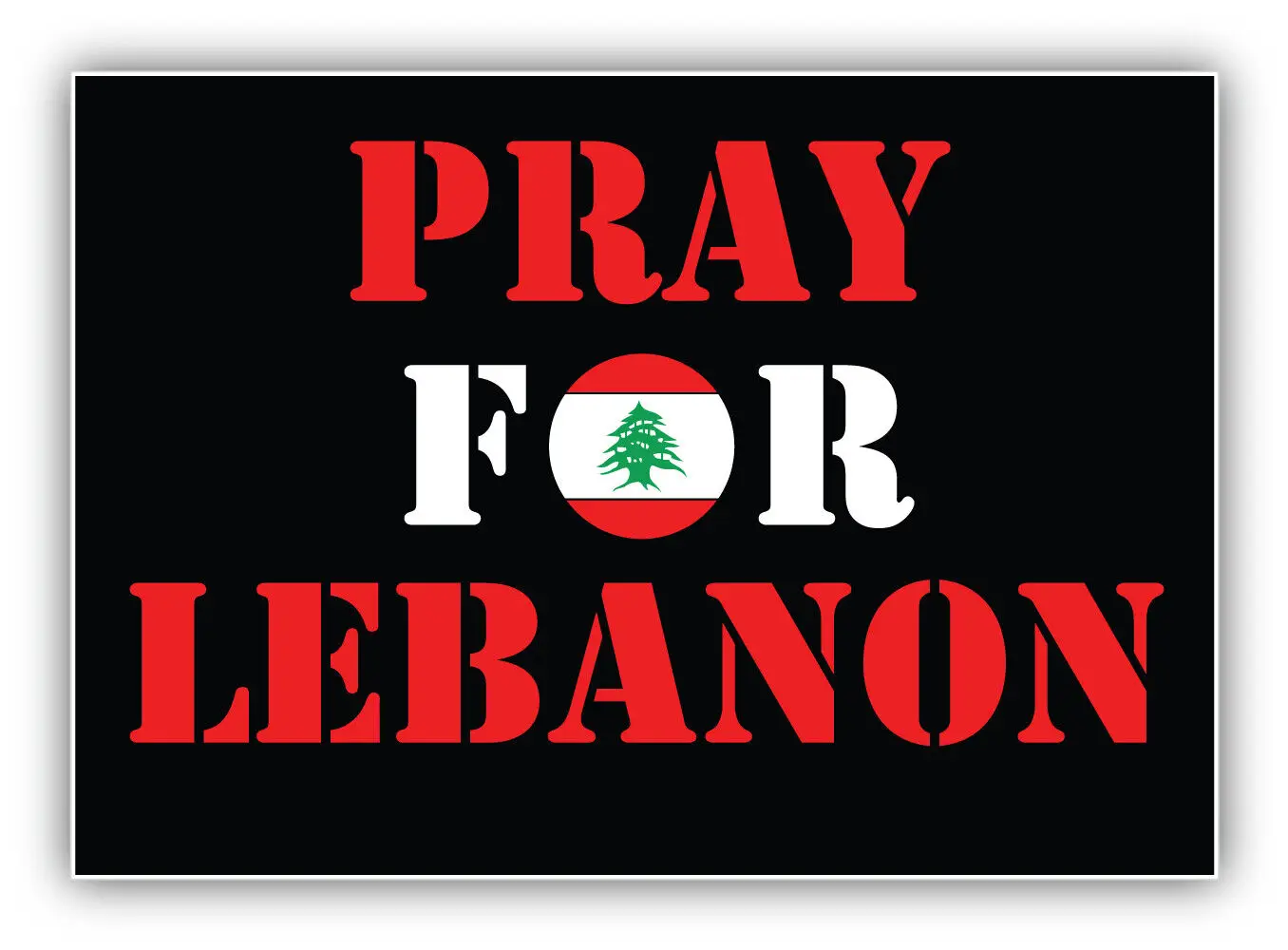 Pray For Lebanon Slogan Vinyl Sticker Car Bumper Window Decal