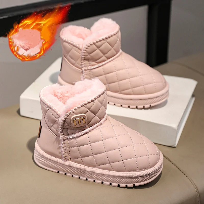 

Children's Cotton Shoes for Boys and Girls in Autumn and Winter, Cold-Proof and Anti-Freeze, Warm Cotton Boots, Short-Cut, Fleece-Lined, Thickened, Waterproof, Anti-Ski Boots