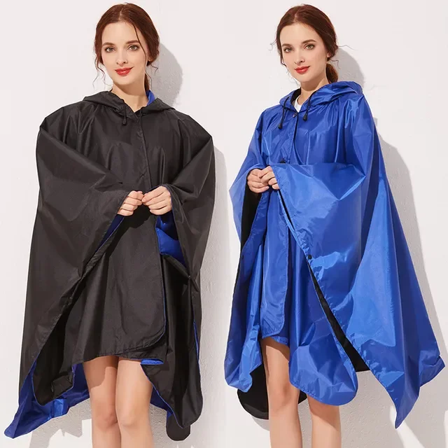 22/5000 Waterproof Raincoat Fashionable Double-layer Couple Wear Poncho Double-sided Windbreaker Poncho