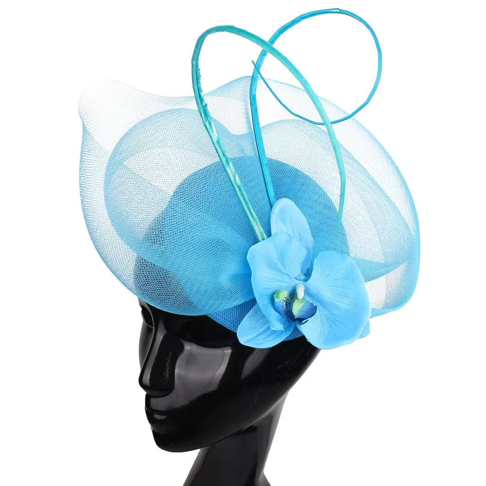 

Женская шляпа-волшебница для волос, дерби, свадебная сетчатая повязка на голову, элегантный женский головной убор для вечеринки и ужина с модными цветочными аксессуарами для волос
