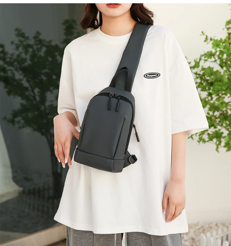 Men's Business Chest Bag, Fashionable Student Casual Shoulder Bag, Simple and Multifunctional Waterproof Crossbody Bag for Women