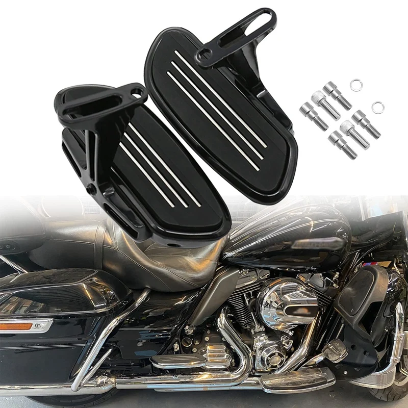 

Motorcycle Passenger Floorboard Streamliner Footboard For Glide 1993-2022 (Black)