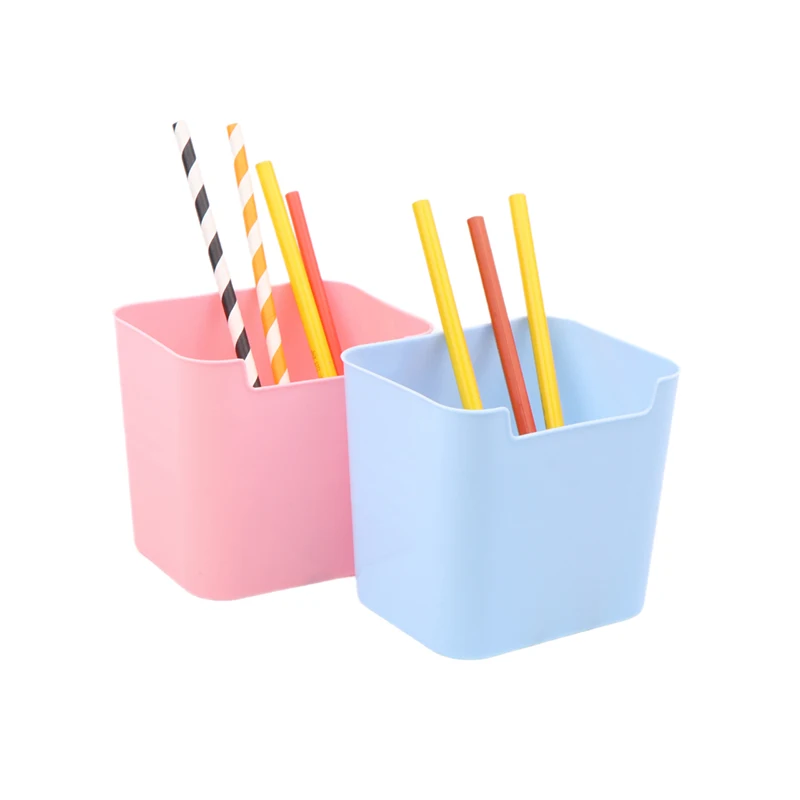 Creative Pencil Organizer Large Capacity Pen Holder Solid Color Desktop Storage Box Simple Stationery Box Office Supplies
