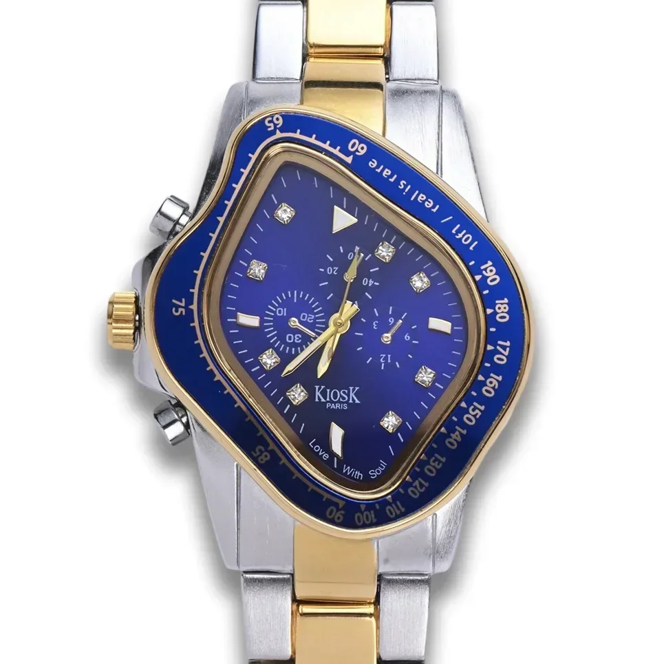 Montre horloge torsadée, montre à quartz étanche et irrégulière de la douairière vers le haut de l'ouest, accessoires pour hommes et femmes