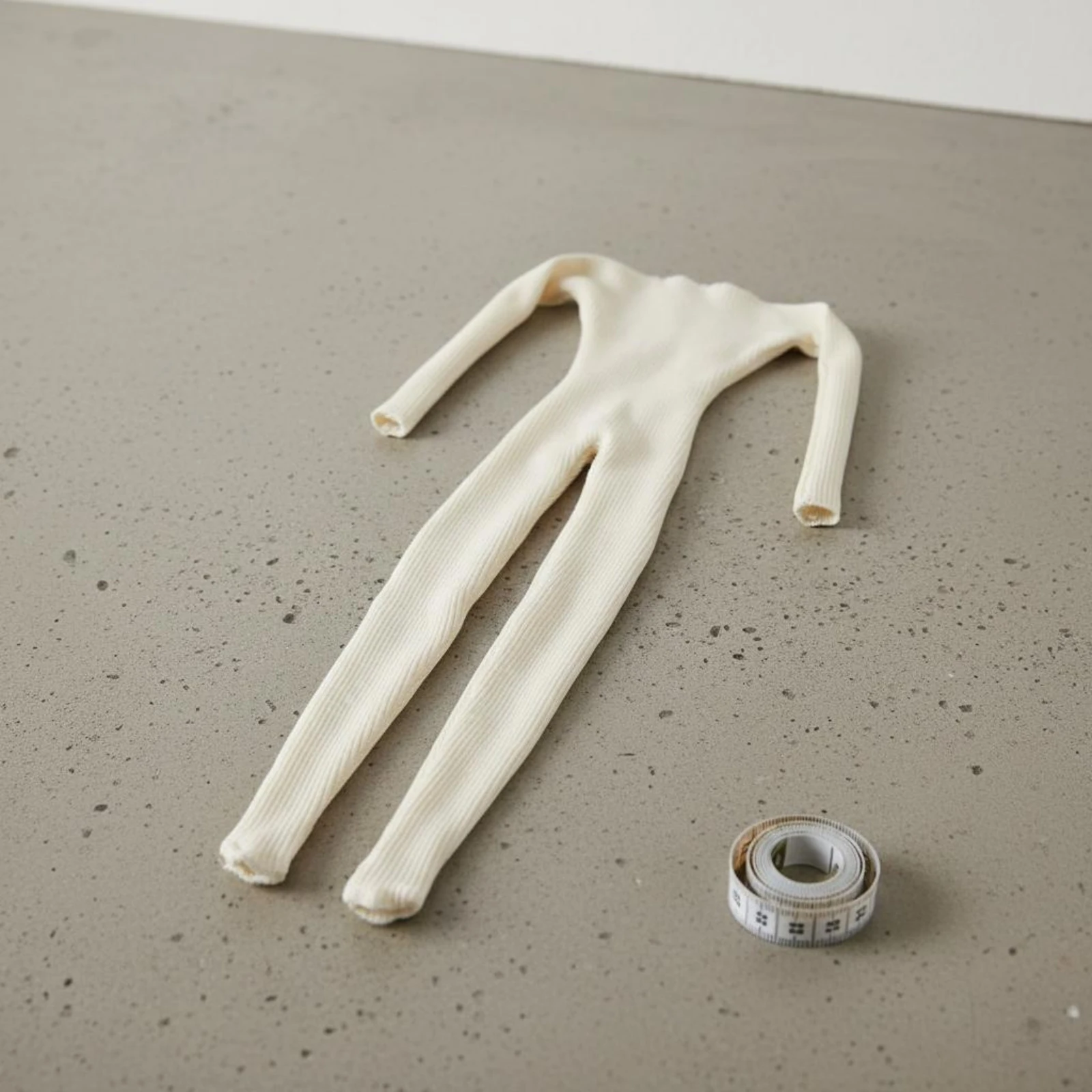 

Anti Dye Transfer Bodysuit Single Piece Long Sleeve Bodysuit Full Body Suit Tight Fitting Doll Clothing Cream