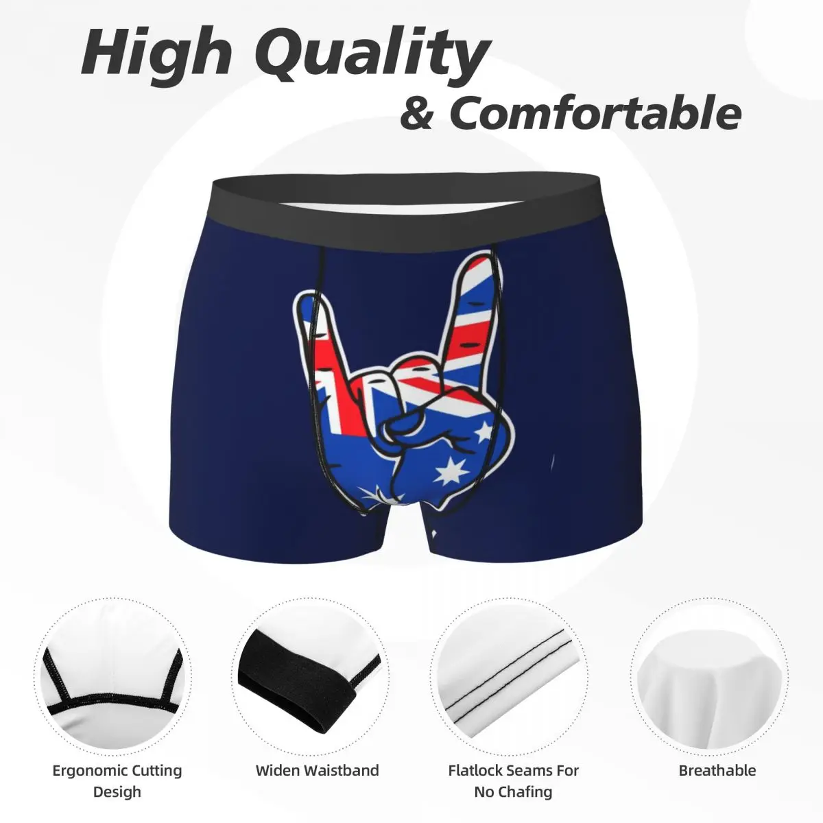 Boxer Underpants Shorts Classic Rock Uk Panties Male Comfortable Underwear for Homme Man Boyfriend Gifts