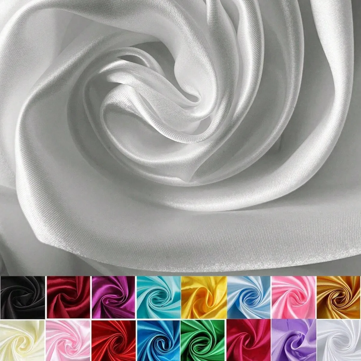 Hochwertiger Glatter Satin-Stoff Glänzendes Satin-Material für Hochzeitskleider DIY Nähen Kostüme Party-Dekoration Geschenkbox