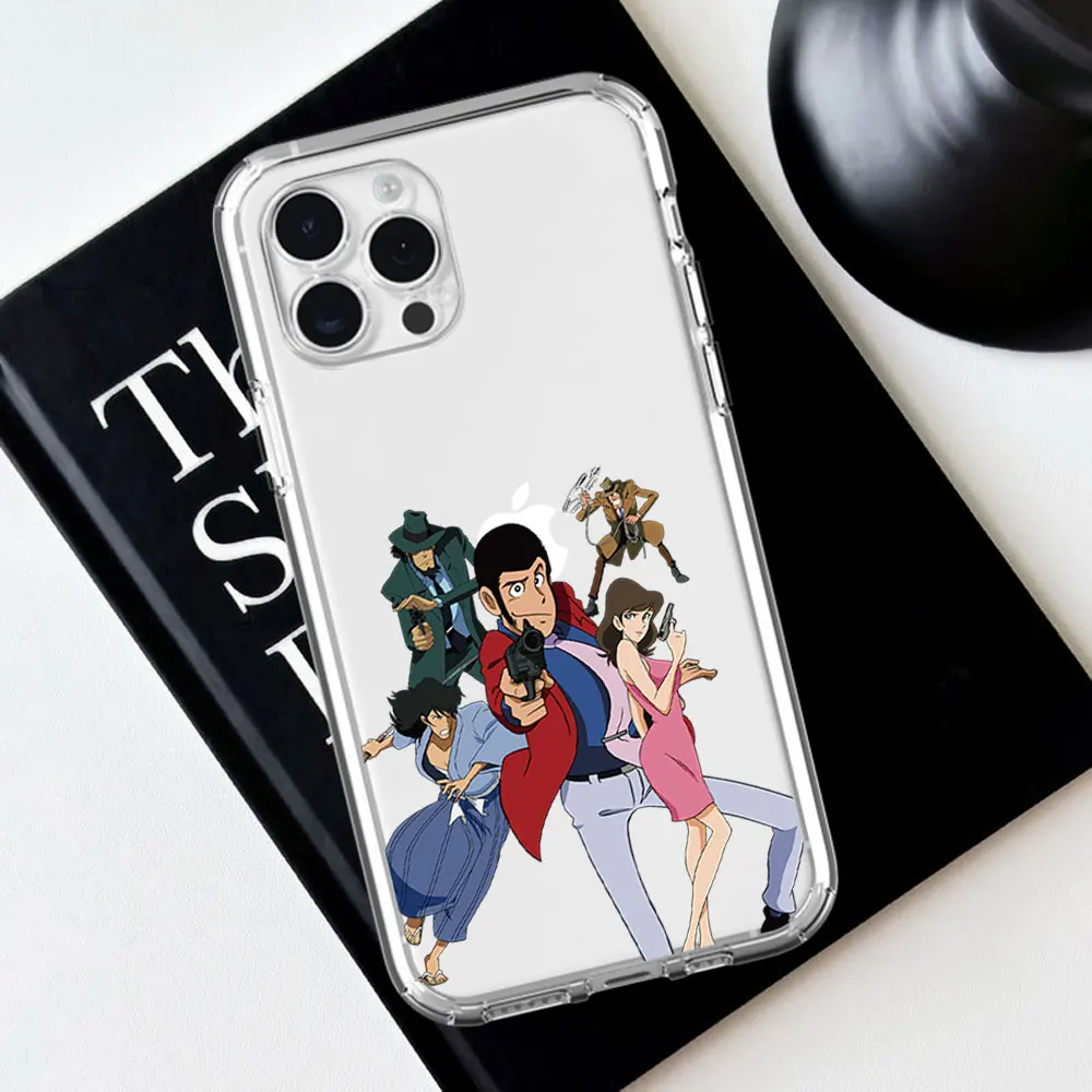 Cartoon L-Lupin the T-Third For iPhone 16 15 13 14 12 11 Pro Plus MAX XS iPhone13 14 Mini Transparent Phone Case