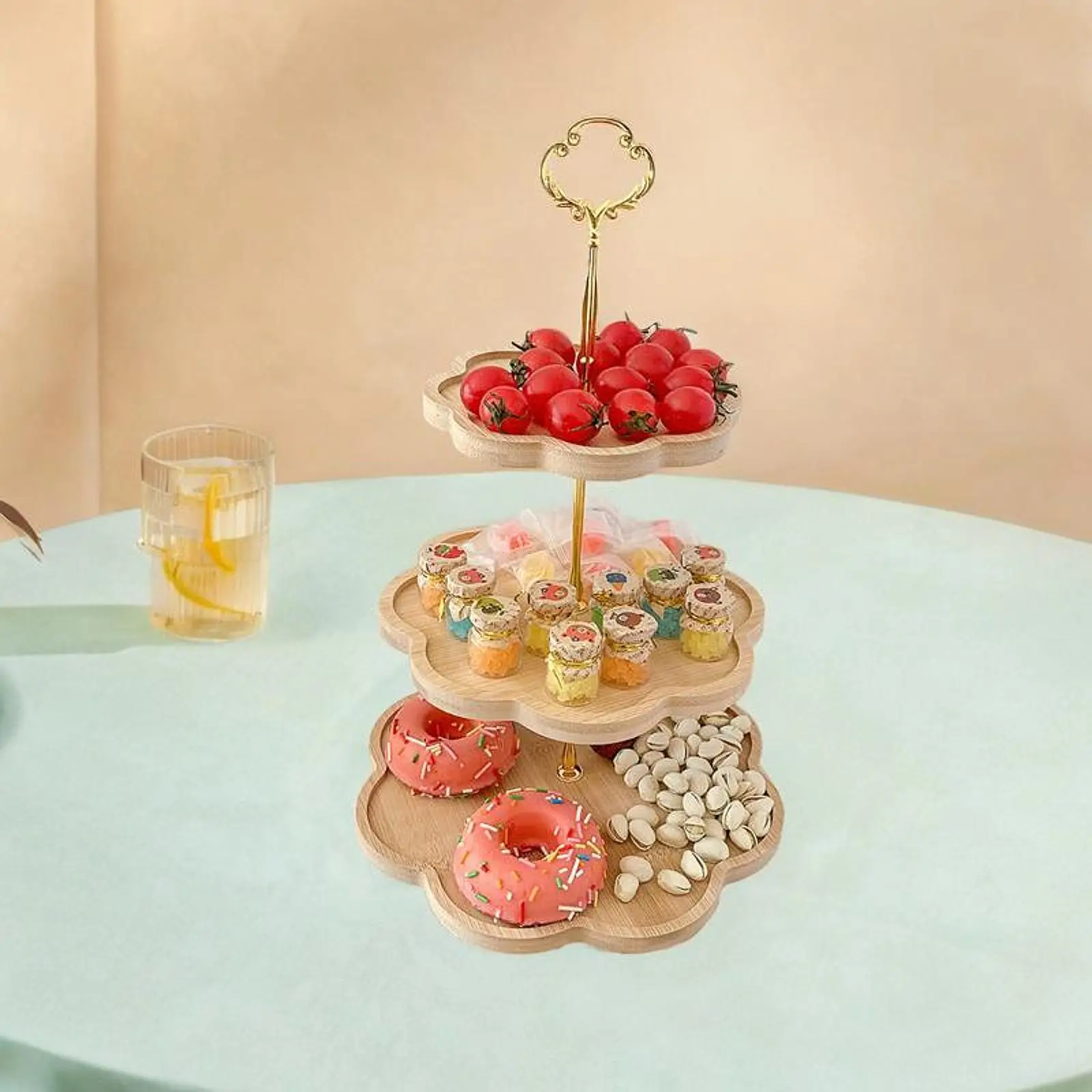 Cupcake Stand Dessert Table Display Plate Serving Snack Buffet Display Stand 3 Tier Serving Tray for Celebration Wedding