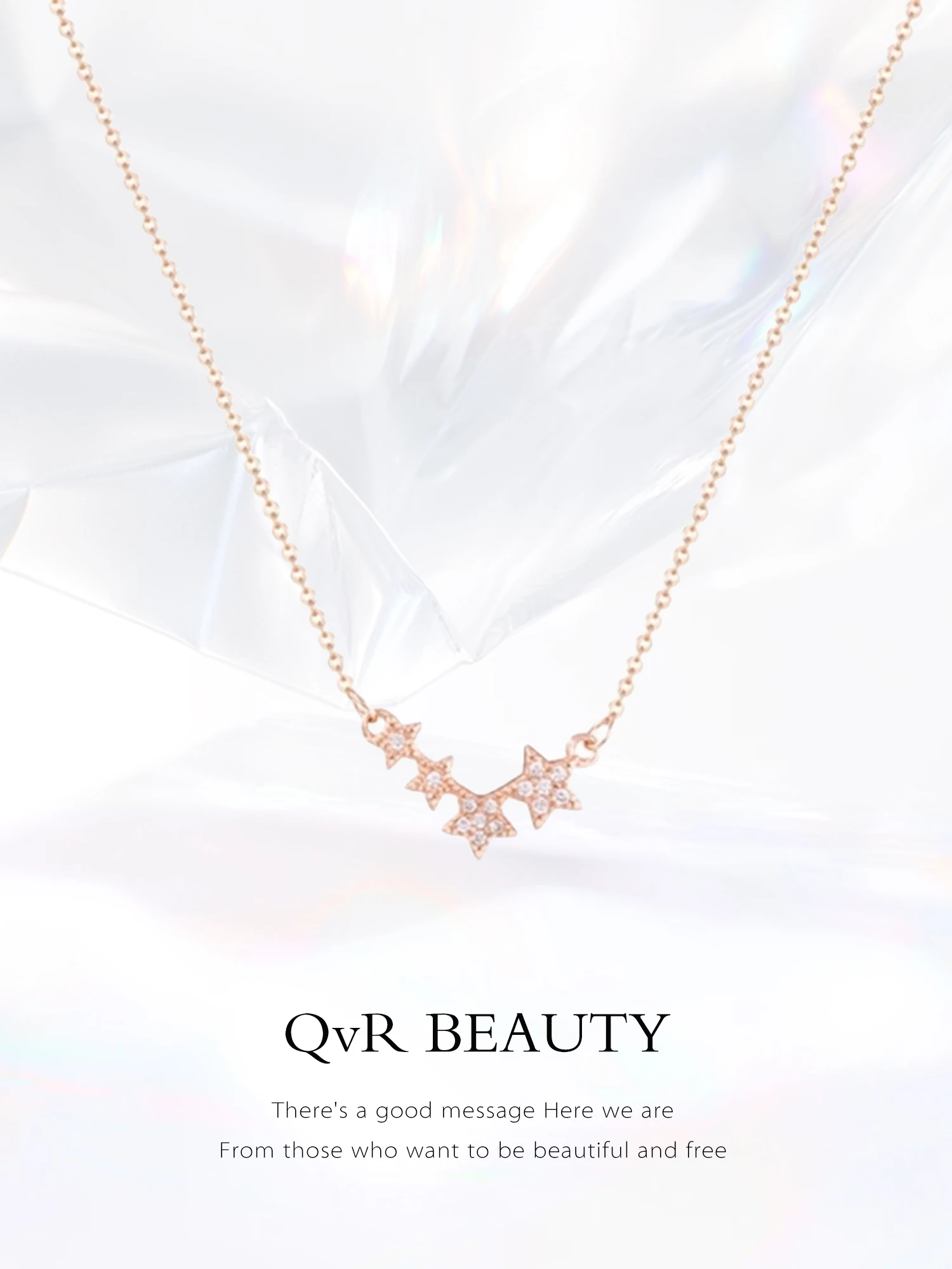original-qvr-four-stars-necklace-simple-versatile-luxury-collarbone-chain-alloy-material-multi-layered-gold-color
