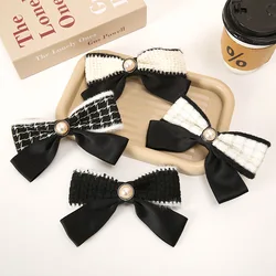 luxury jewelry autumn winter bowknot hairpin female head one-word clip spring clip elegant Hair Accessories for girl