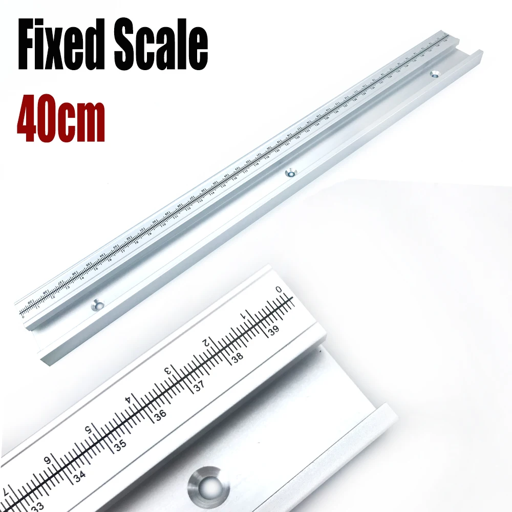 45 #   Chute T Track met Schaal T-tracks Slot Verstek Track 300-600mm 45 Type Chute, houtbewerking Tafelzaag Werkbank DIY Tool