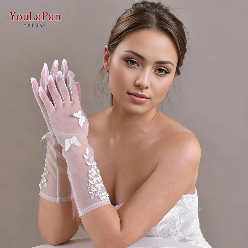 

YouLaPan T38 Brand New Fashion High Quality Women's Thin Mesh Gloves Lace Mesh Butterfly Gloves Suitable For Bride Wedding