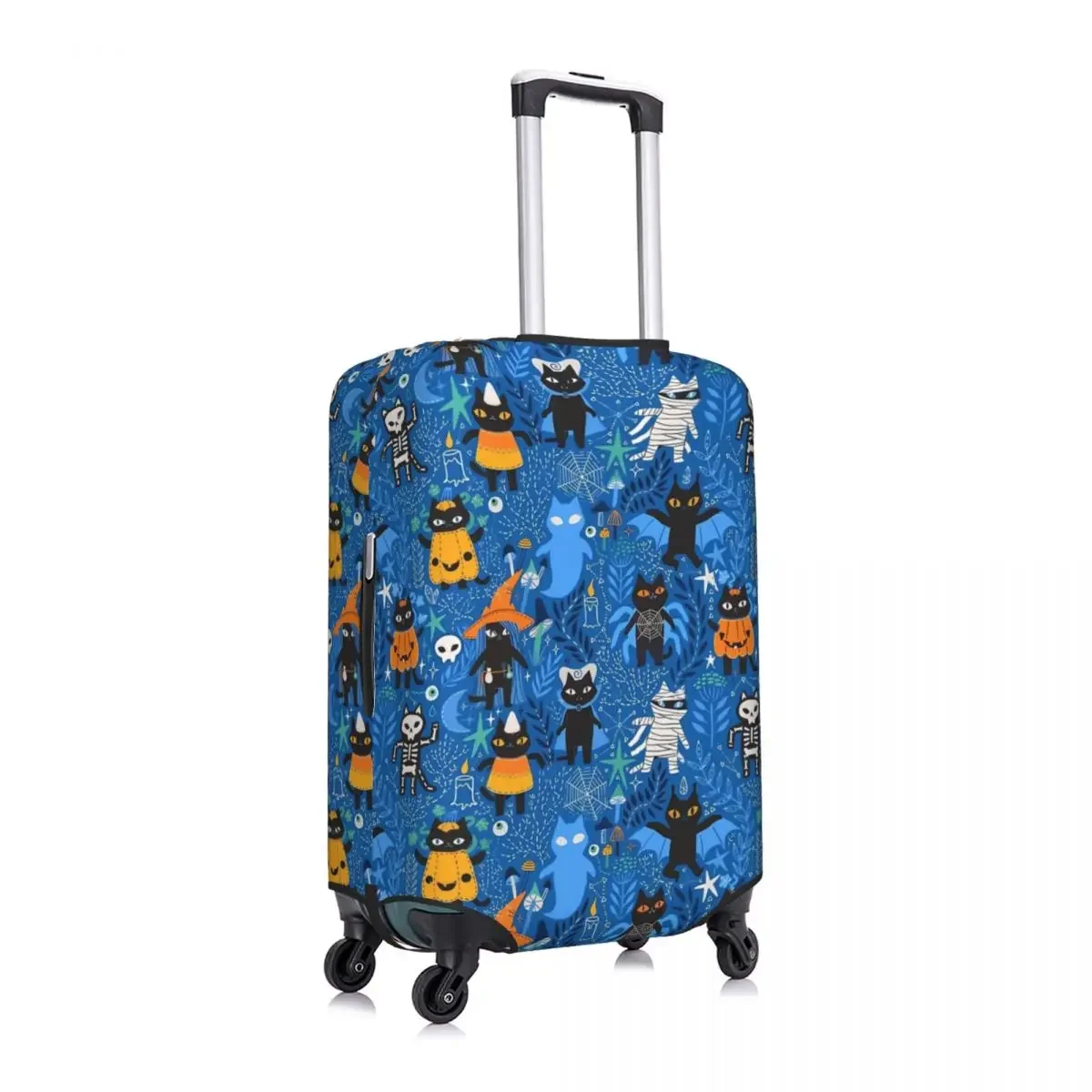 Black Magic Cats Suitcase Cover Spooky Halloween Cruise Trip Vacation Elastic Luggage Supplies Protection