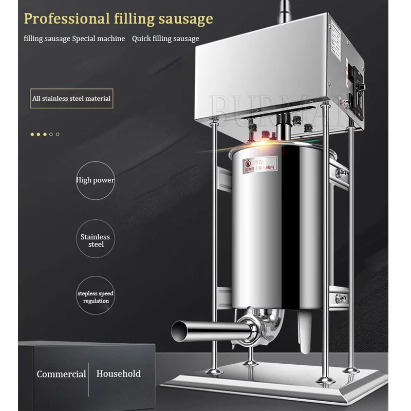 Embutidor de salchichas eléctrico, máquina de llenado de perros calientes, acero inoxidable, comercial, máquina de producción de salchichas