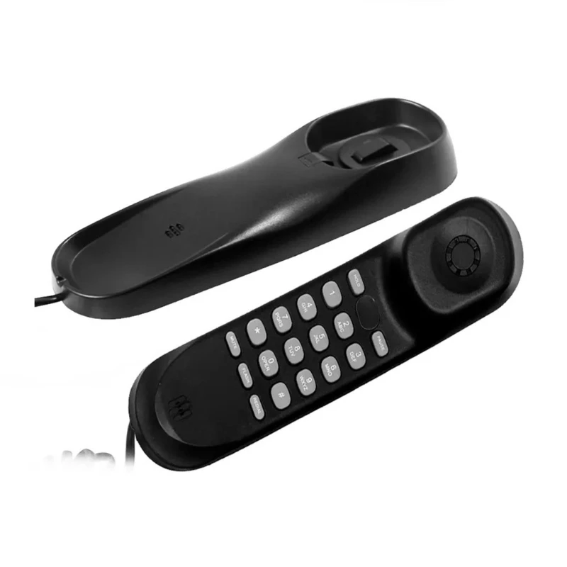 Telefone parede com fio, telefone Trimline fino para hotel, conjunto telefone fixo parede