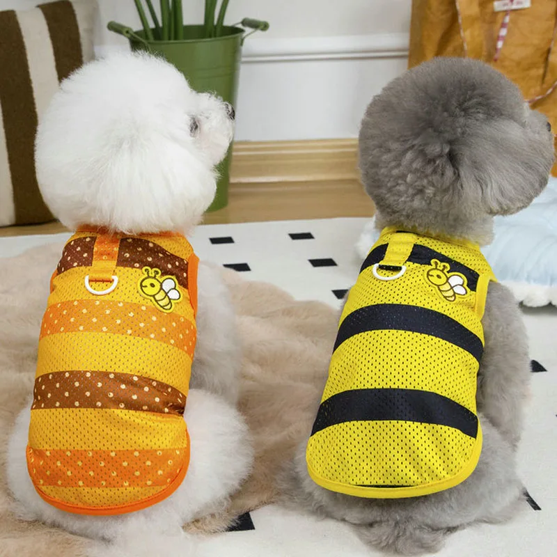 

Cat Dog Clothes Summer Yellow Orange Mesh Pet Vest Clothing Dog Hoodie Tank Top For Small Medium Dogs Dachshund Puppy Sweatshirt