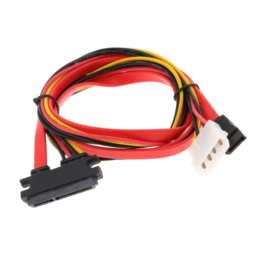 SATA to SATA Data Power Cable 22pin to L4P and 7pin Combo Adapter Cable for Hard Drive and Optical Drive