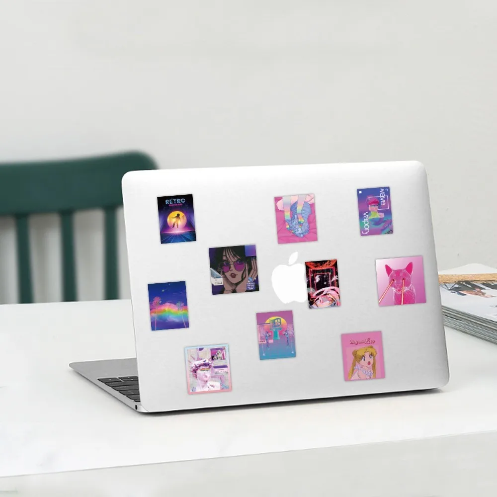 50-Piece Vintage-Inspired Vaporwave Stickers - Decorative Decals for Notebooks, Phone Cases, Backpacks(Anime Worlds Store) view 6