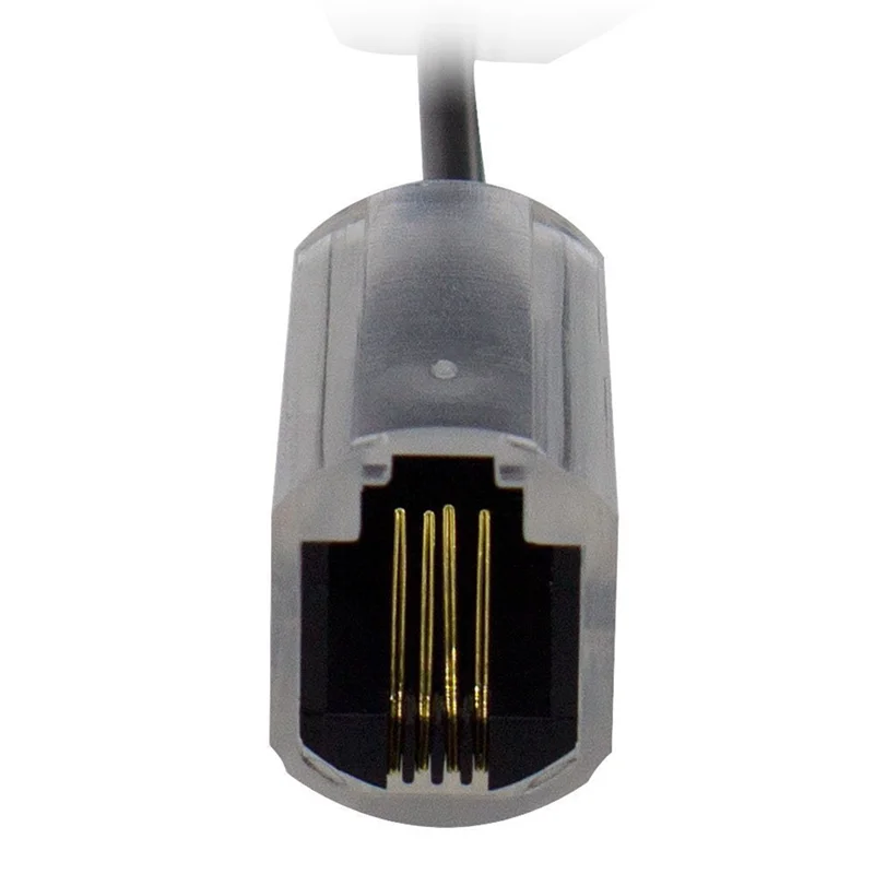 OUVU-10Pcs سلك الهاتف Detangler RJ9 4P4C 360 درجة تمديد الدورية المضادة T-زاوية الأسود سلك الهاتف كابل الخط الأرضي