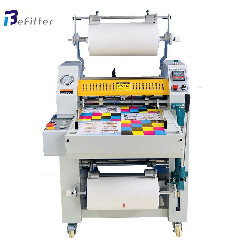 SL-400B Belt Feeding Hydraulic Laminators 390mm Width Auto Slitter Laminating Machine With Overlap Function