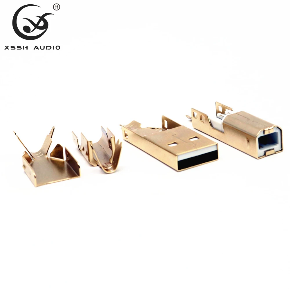 タイプ2.0 A-B標準ポートyivo xsshオーディオメスはんだジャックコネクタusb A-Bタイプゴールドメッキプラグハイファイusbプラグコネクタ