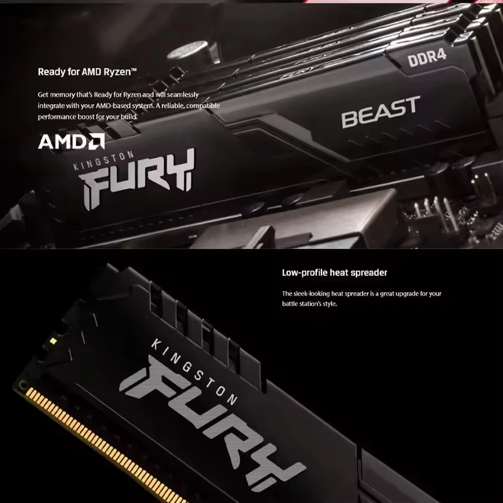 Hyperx FURY Beast DDR4 8GB 16GB 32GB 2400 2666 3200MHz DIMM PC4-23400 25600 28800 DDR4 Desktop Memory Module