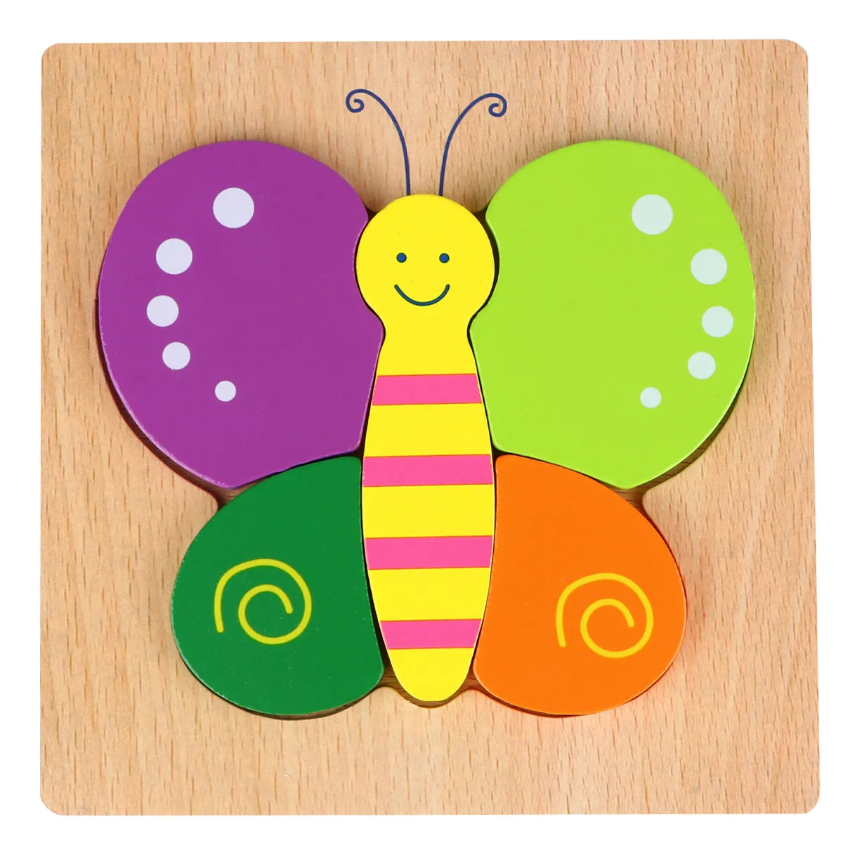 Multicolor Wooden Elephant Shape Puzzle Early Educational Puzzle for Toddler Baby Infant Cognitive Development Hand Eye