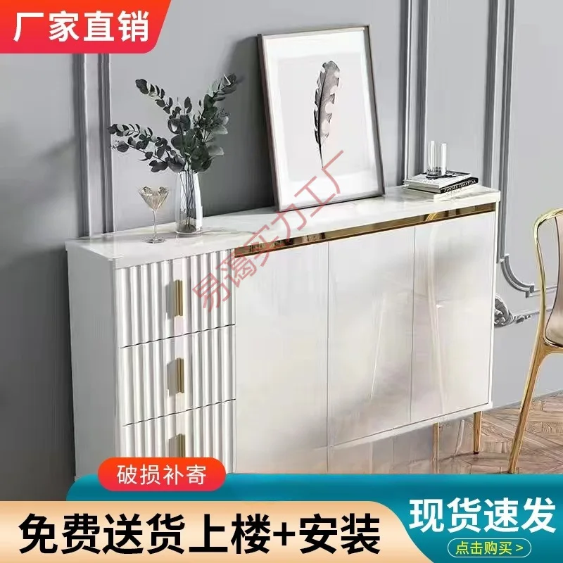 Ultra thin stone slab dining room wall side cabinet multifunctional kitchen narrow side cabinet living room sofa backrest