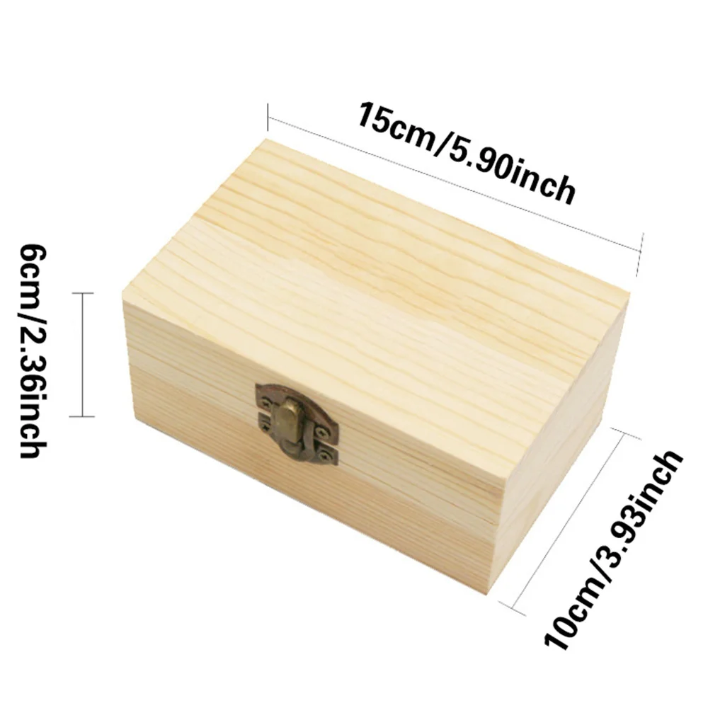 Retro Wooden Key Lock Storage Box Product Display Box Cover Desktop Decoration Item Valentine Day Gift Cute Bear Letter Pattern