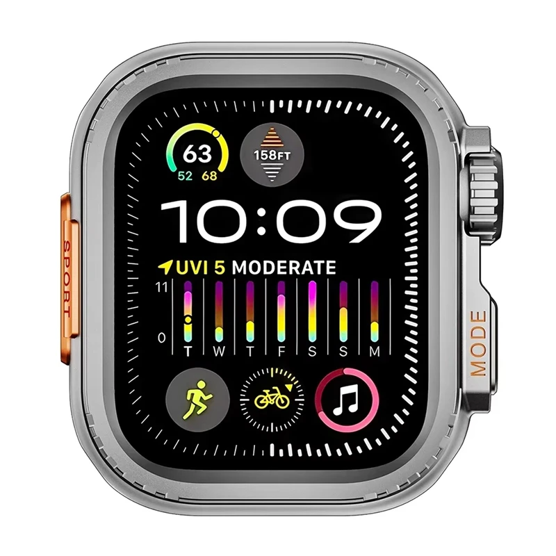 45MM Metal Watch Case For Apple Watch Series 9 8 7 5 6 4 SE 45Mm Sport Change To Ultra Protection Bumper Cover