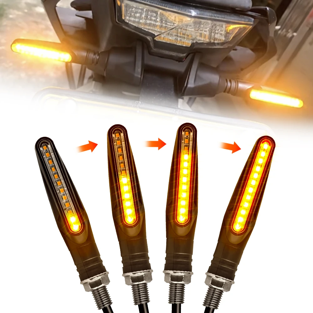 Universal Motorcycle Led Turn Signals Lights LED Blinker Flowing Water Flashing Lamp Motorbike Tail Stop Indicators Turn Sign