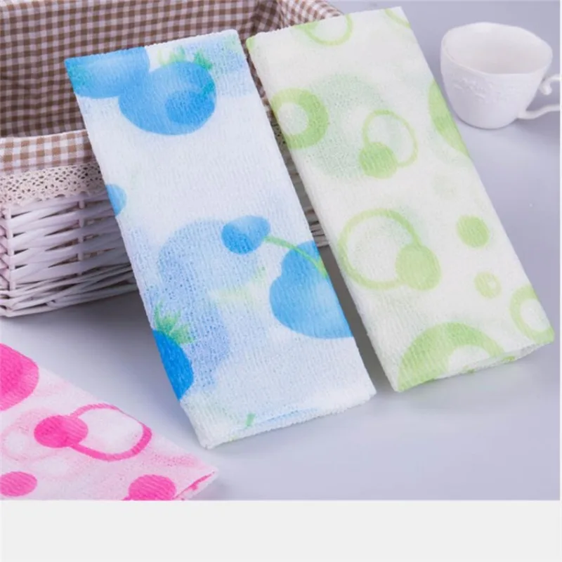 1pcs Beauty Skin Exfoliating Cloth Washcloth Japanese Body Wash Towel Nylon Bath Towel Skin Polishing Towel Color Sent Randomly