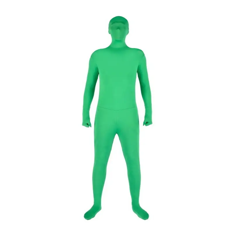 Stretchy Body Green Screen Suit Video Chroma Key Background Invisible Effect Tight Suit Bodysuit For Christmas Halloween Cosplay