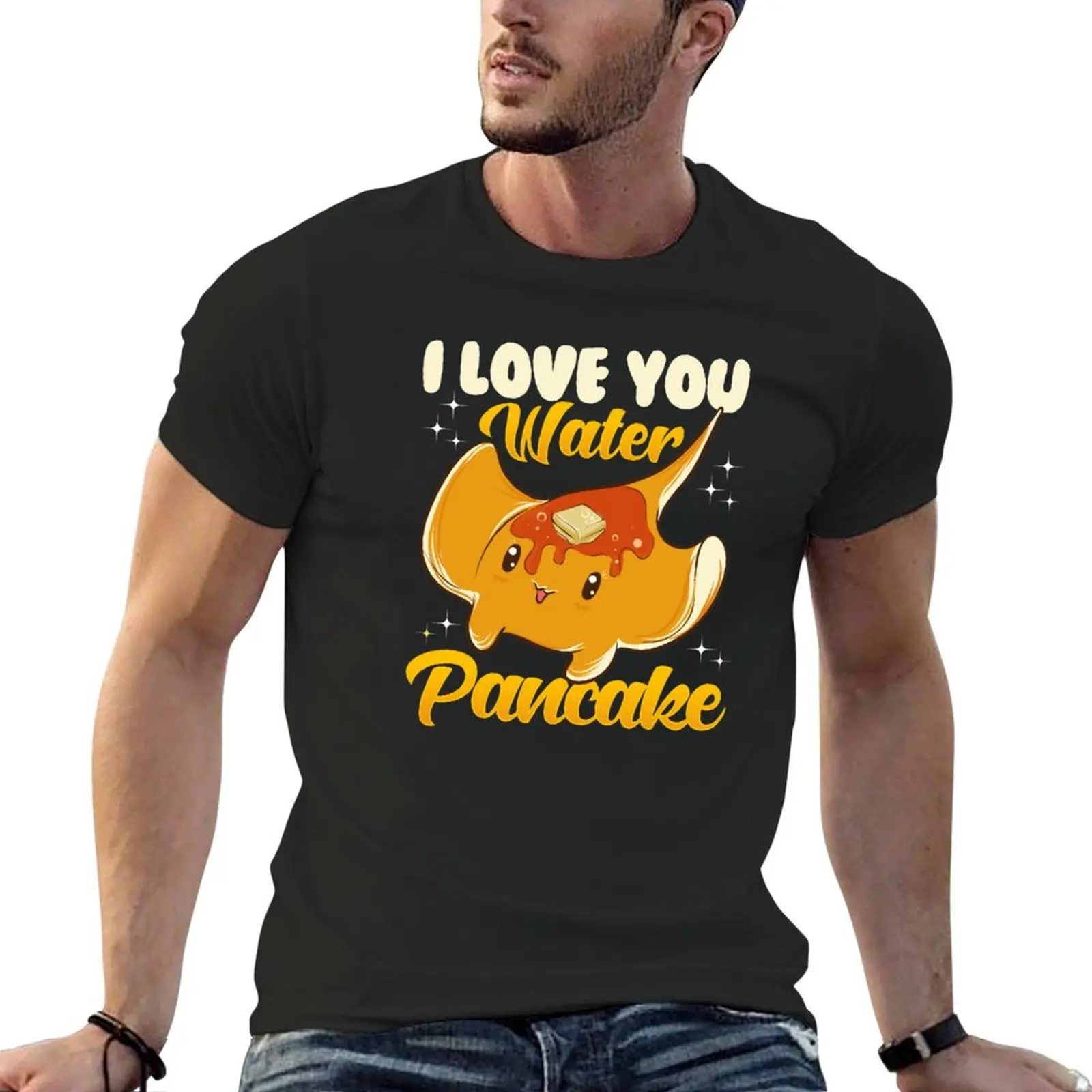 Cute & Funny I Love You Water Pancake Stingray Pun T-shirt cute tops vintage plus sizes quick-drying plain white t shirts men