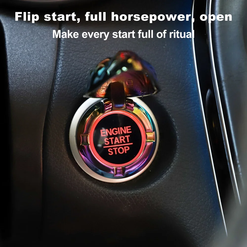 1 Car One-key Start Stop Button Cover Skull Switch Protection Decoration Cover Interior Decoration Sticker Auto Accessories