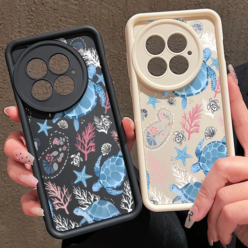 Cute Sea Turtle Coral Print Soft Case For OnePlus 13T 13R 12R 11R 13 12 5G Shockproof Silicone Phone Cover For OnePlus Ace 5 3 2