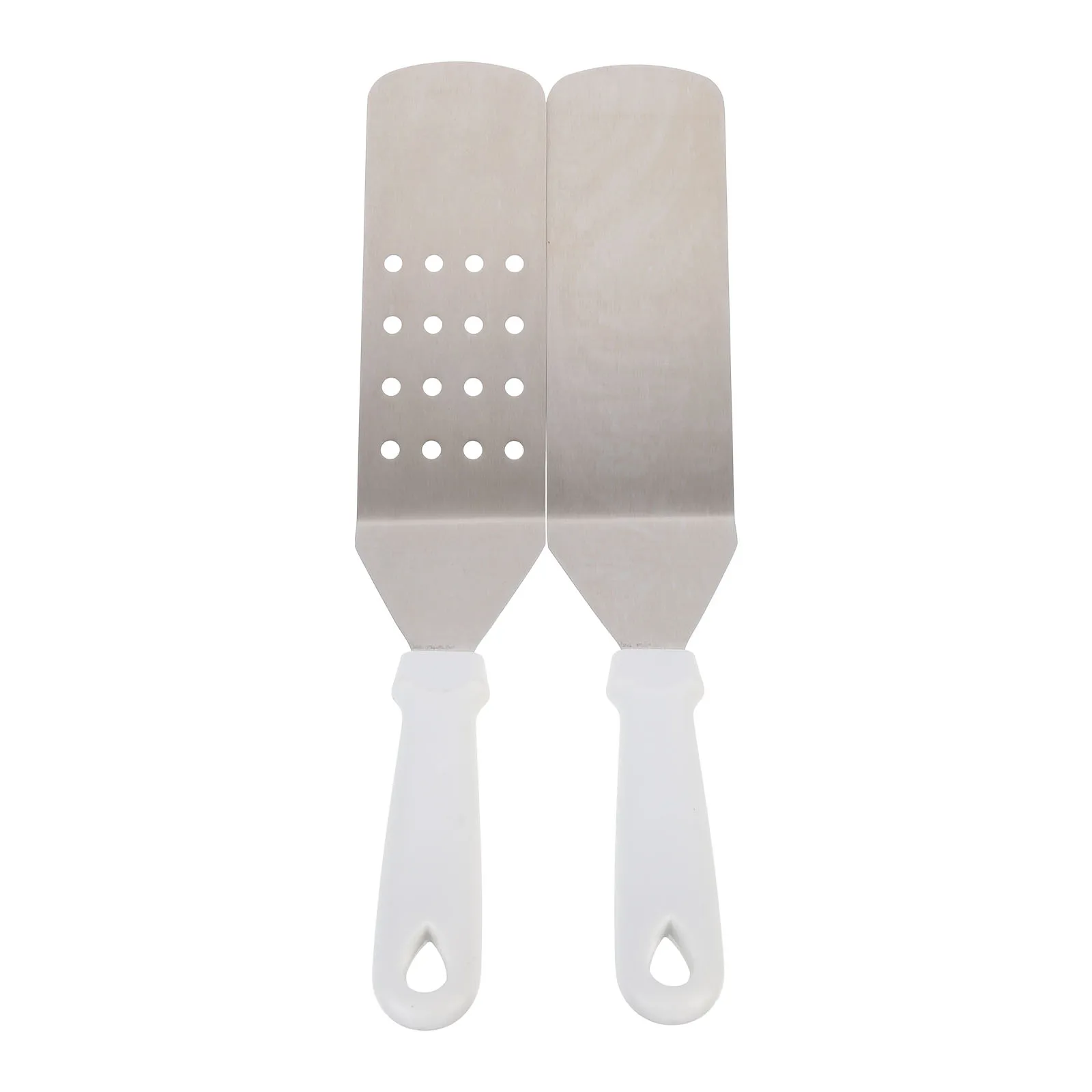 

2pcs Stainless Steel Grill Spatula Kitchen Cooking Turner For Eggs Pancakes Use Easy Clean Teppanyaki