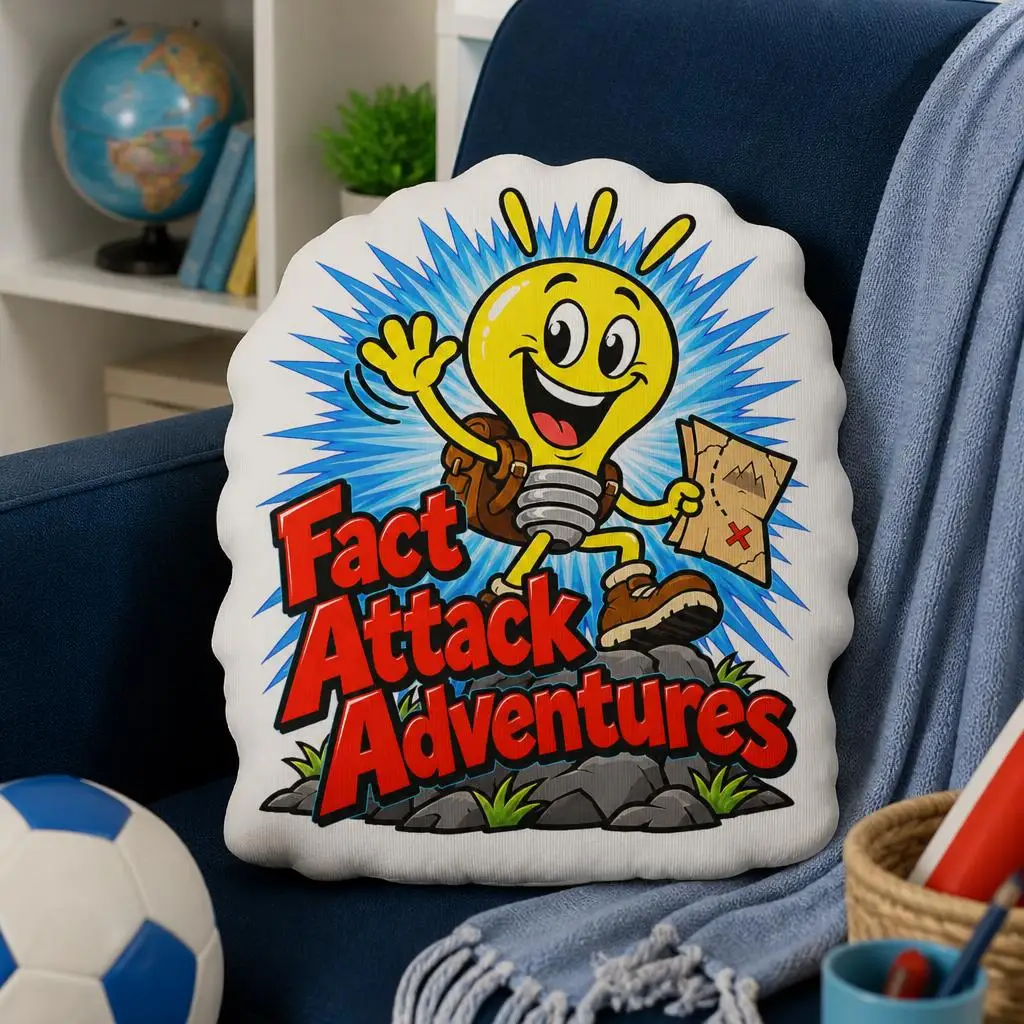 Fact Attack Adventures Light Bulb Explorer Shaped Throw Pillow Cartoon Cushion Irregular Stuffed for Sofa Home Decor Gift