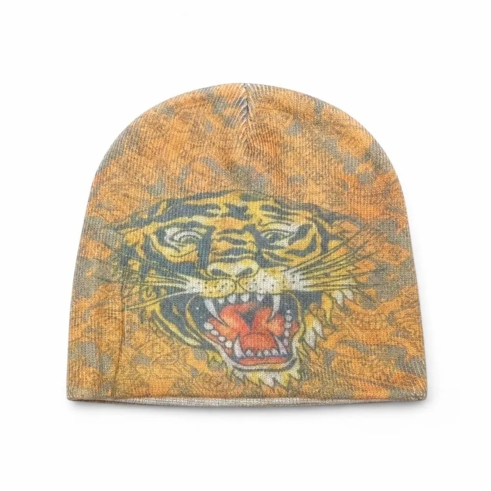 Breathable Printed Beanie Hat Warm Knit Elastic Brimless Skull Cap Kpop Harajuku Fashion Hip Hop Pull-on Beanie Cap