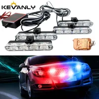 Luces estroboscópicas de emergencia 4 en 1, luces de policía de 12V con Control remoto inalámbrico, luz de rejilla Flash para coches, camiones, furgoneta, SUV